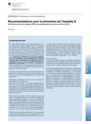 Recommandations de l'OFSP sur la vaccination contre l'hépatite B