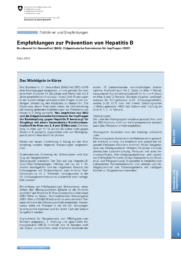 BAG/EKIF: Empfehlungen zur Prävention von Hepatitis B